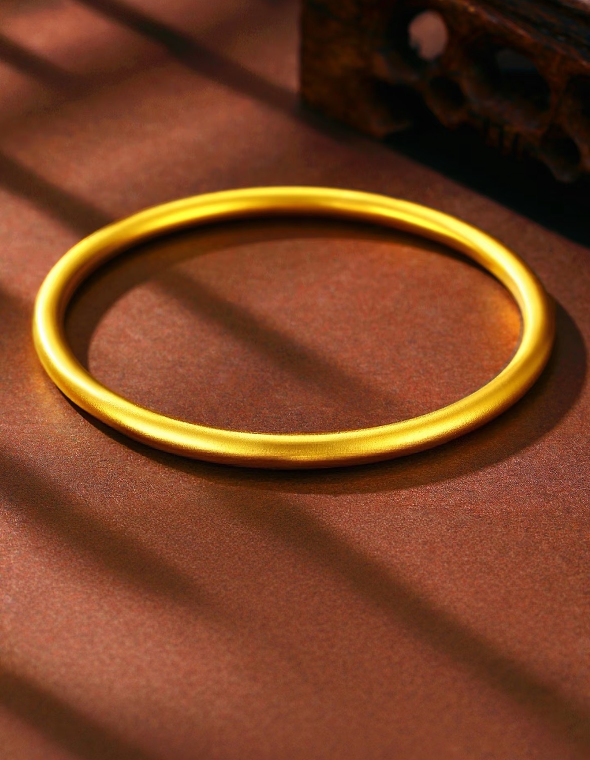 古法素圈手镯足金999